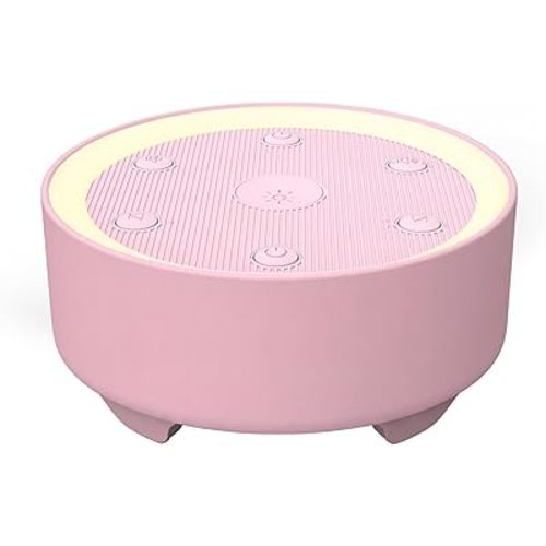 Kipcush Baby & Kids White Noise Sound Machine w/Night Light, 21 Non-Looping Sounds, 6 Timers (15-120 min & 8H), Memory, USB Powered for Nursery, Home & Travel