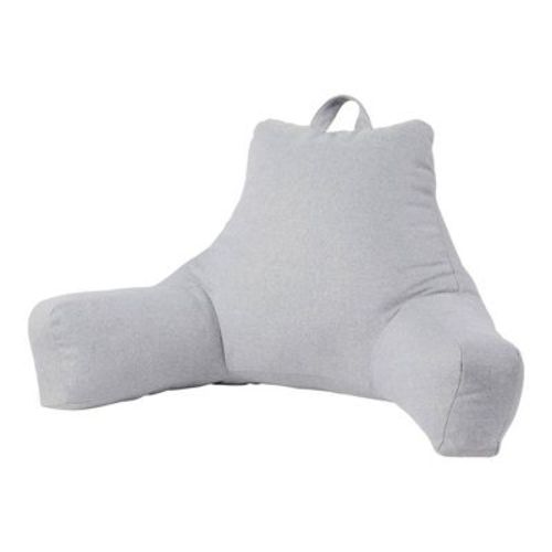 Kensington Garden Jumbo Bed Rest Pillow Cement Gray: Supportive Backrest with Arms, Indoor Use