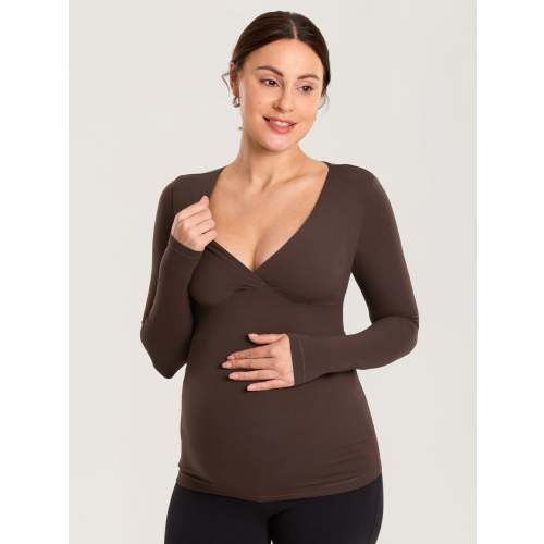 AirSoft Crossover Maternity & Nursing Top - Long Sleeves