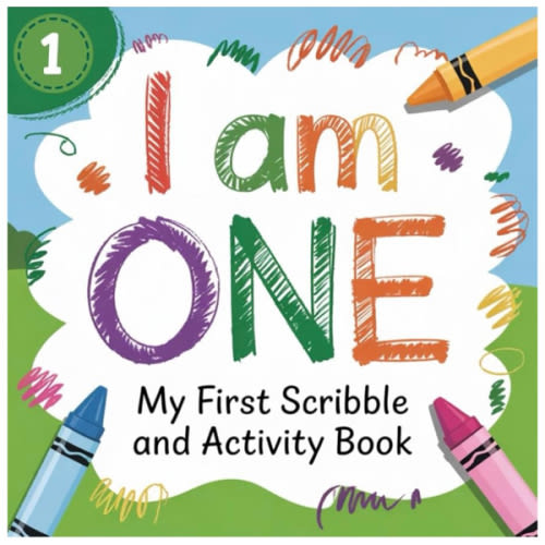 I Am One - My First Scribble and Activity Book: Drawing, Activity, Coloring and Blank Doodle Pages - Gift for 1 Year Old Babies