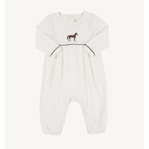 Long Sleeve Bradford Romper - Palmetto Pearl with Gray Bay Brown & Hor