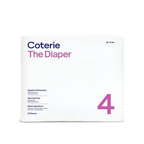 Coterie Size 4 Diapers, 25 Ct