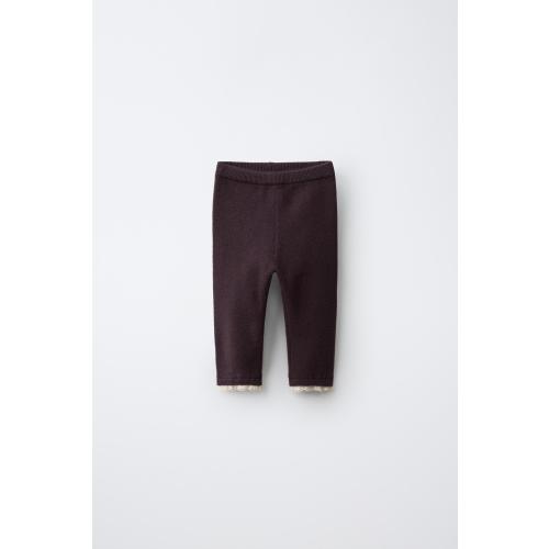 PLAIN LACE LEGGINGS - Burgundy | ZARA United States
