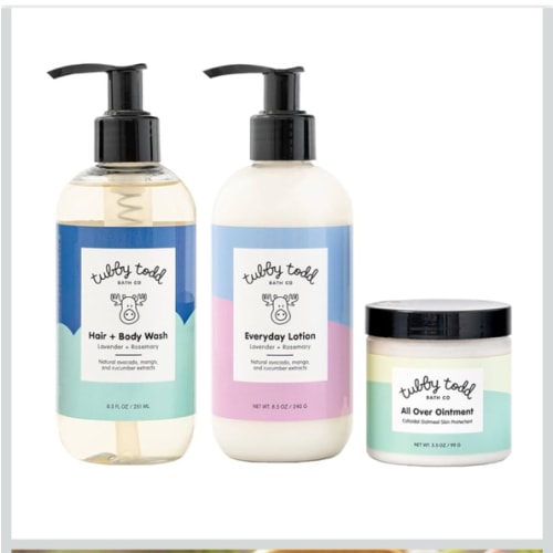 TUBBY TODD 3-Step Baby Bath & Skincare Routine - The Regulars Bundle - 8.5oz Baby Shampoo and Body Wash, 8.5oz Everyday Lotion & 3.5oz All Over Ointment - Lavender Rosemary