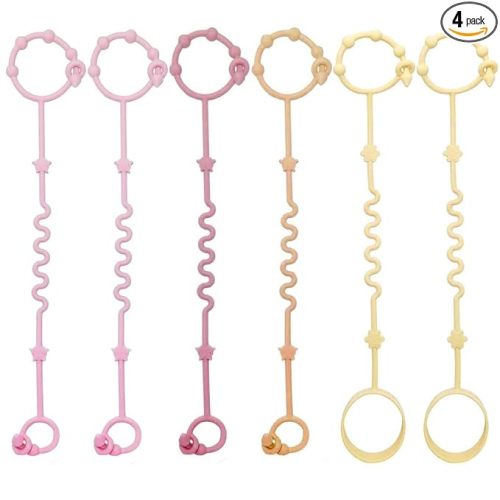 RTMOK Toy Straps for Baby,Silicone Setpacifier Clip,Applies to Car Seat Toy,Teether Toy,High Chair,Stroller Accessories,Baby Toy Clips,Cribs,Rocking Chair