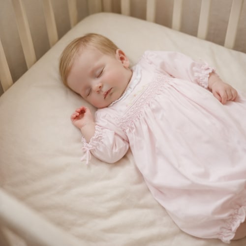 Baby Girl Rose Vines Pink Pima Cotton Daygown