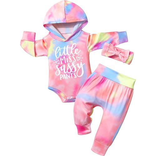 KANGKANG Newborn Baby Girl Long Sleeve Hoodie Pullover Sweatshirt Pants Set Infant Fall Winter Outfits
