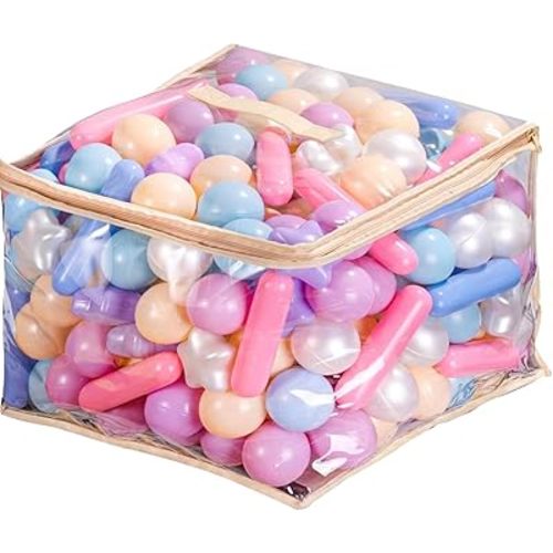 Ball Pit Balls for Kids, Pool Toys Thicken Soft Plastic Balls for Ball Pit BPA Free Toddler Toy 3 Shapes (Balls, Star, Stick) Mixed Pink Purple Series 100pcs