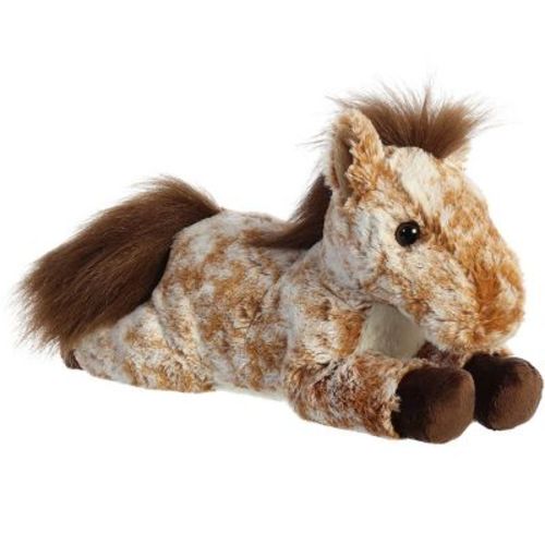 Aurora Medium Mocha Horse Flopsie Adorable Stuffed Animal Brown 12"
