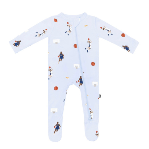 Kyte Baby Zippered Footie in Basketball - Newborn