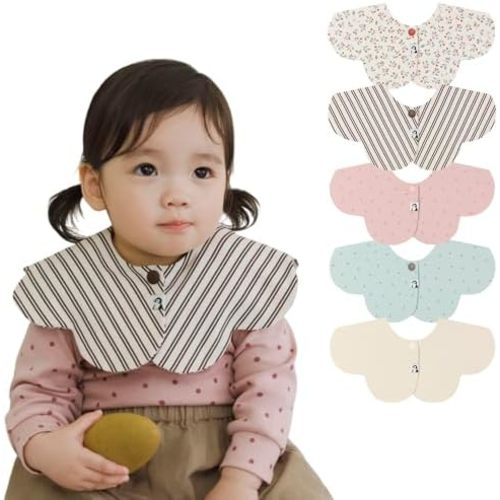 Konny Baby Bibs Set, 360 ° Rotate, Soft and Absorbent Bandana Drooling for Boys Girls baby Essentials