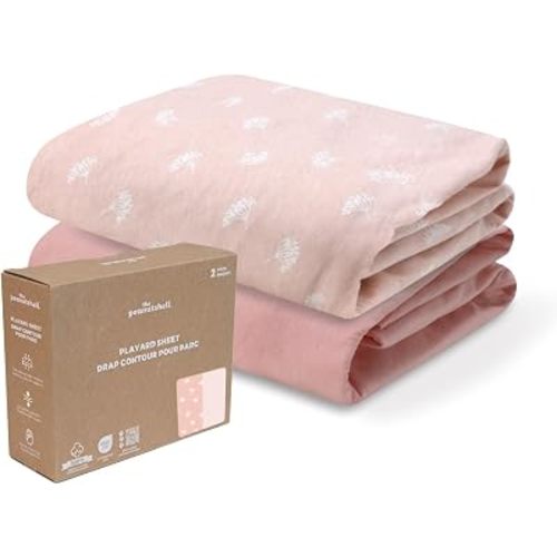 Organic Cotton Baby Pack & Play Sheets - 2pk Mini Crib Sheets Girl Pink