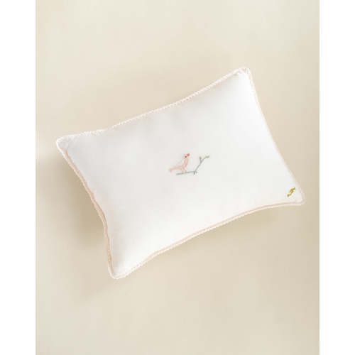 Voile Birdie Pillow - Barely Pink