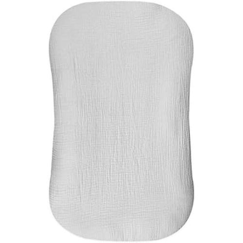 Hooyax Muslin Baby Lounger Cover Soft Organic Cotton Slipcover Fits Newborn Lounger for Baby Boys and Girls (Light Gray)