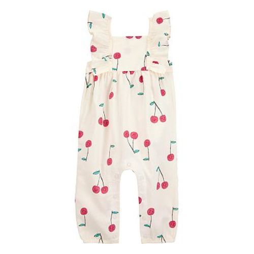 Baby Girls Carter's Cherry Flutter Sleeves Jumpsuit