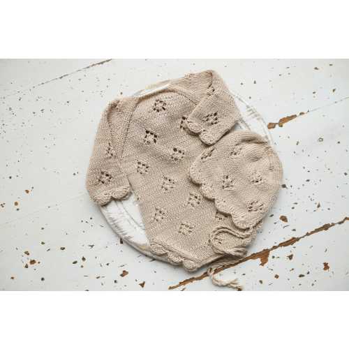 Knitted romper & bonnet,Newborn Photography Prop Set,Newborn photography outfit,Newborn girl photoshoot outfit,Pregnancy gift,Newborn props