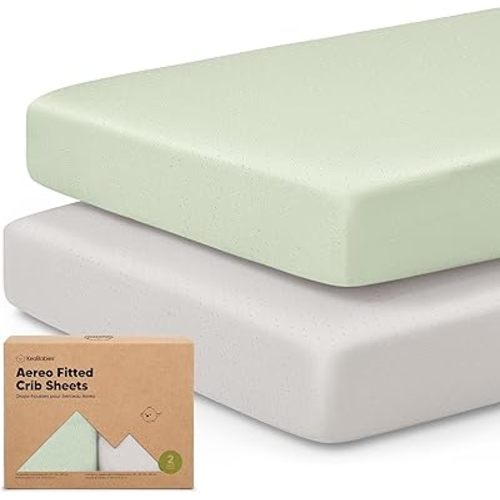 KeaBabies 2-Pack Fitted Crib Sheets for Boys, Girls, Baby - Soft Bamboo Viscose Cotton, 52x28 Standard Crib Mattress Sheets, Toddler Bed Mattress Cover, Gender Neutral, Breathable, Durable (Sage)