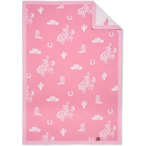 Cowgirl Jacquard Baby Blanket, 30"x40" Two-Sided Breathable Throw Blanket for Boys and Girls, Newborn Infant Toddler Ideal for Gift