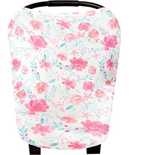 Baby Car Seat Cover Canopy and Nursing Cover Multi-Use Stretchy 5 in 1 Gift June by Copper Pearl
