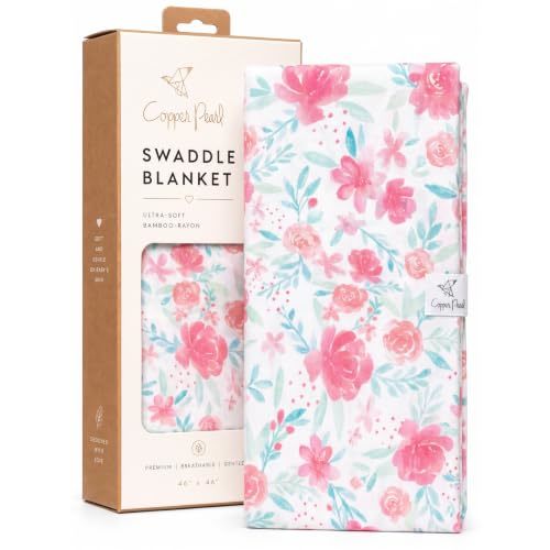 Copper Pearl Swaddle Blankets for Newborns | Soft Stretchy Receiving Blankets for Boys and Girls | Large 46 x 46 Inch Baby Blankets | Lightweight and Breathable Swaddles | June