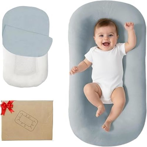 Baby Lounger for Newborn 0-24 Months Soft Cotton Infants Support Cushion