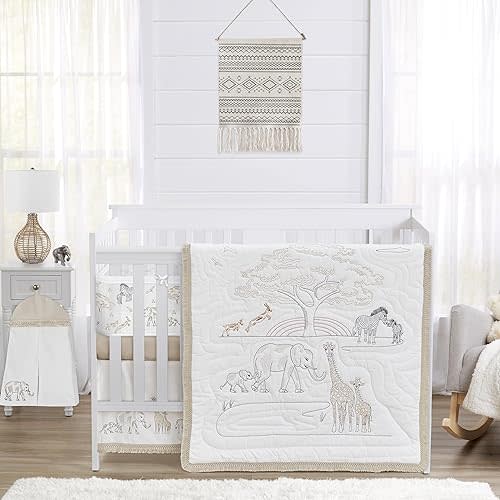 Sweet Jojo Designs Jungle Safari Animals Boy Girl Gender Neutral Baby Crib Bedding Set Infant Nursery Room BreathableBaby Breathable Mesh Crib Liner Blanket Fitted Sheet Skirt 6p Elephant Serengeti