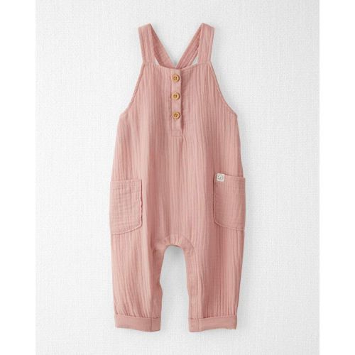 Baby Organic Cotton Gauze Overalls in Pink - Little Planet | Carter's
