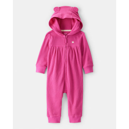 Baby Girl Heart Long-Sleeve Jumpsuit - Pink - Carter's | Carter's
