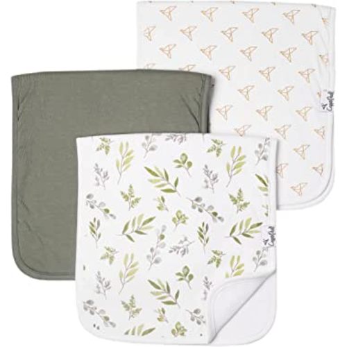 Copper Pearl Baby Burp Cloth Large 21''X10'' Size Premium Absorbent Triple Layer 3 Pack Gift Set"Haven" (H3-SLQ3-J9SE)