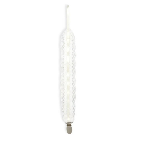 Legacy Pacifier Clip - Legacy White, Ecru Ribbon