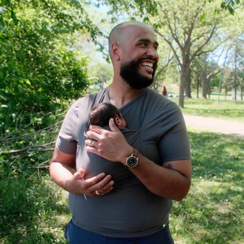 The Easiest Baby Carrier for Men | Lalabu Dad Shirt
