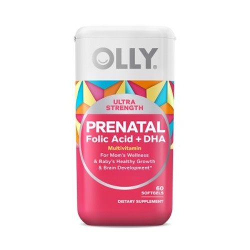 OLLY Ultra Strength Prenatal Multivitamin Softgels with Folic Acid + DHA - 60ct