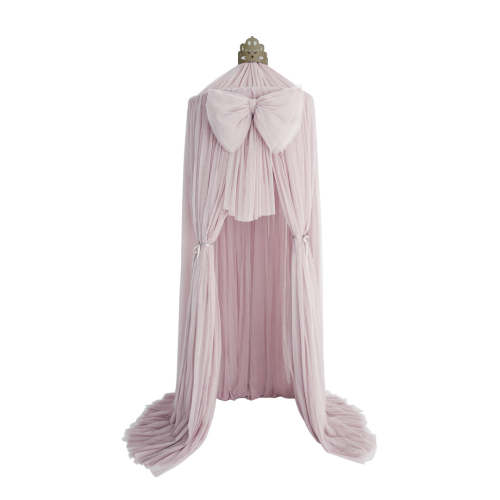 Spinkie Baby Dreamy Canopy + Big Bow Accent set with gold crown - Pale Rose