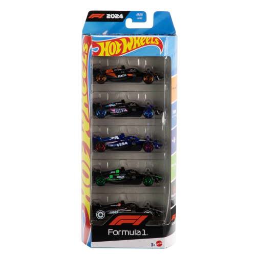Hot Wheels, Race Cars, Formula 1 1:64 Scale, 5-Pack