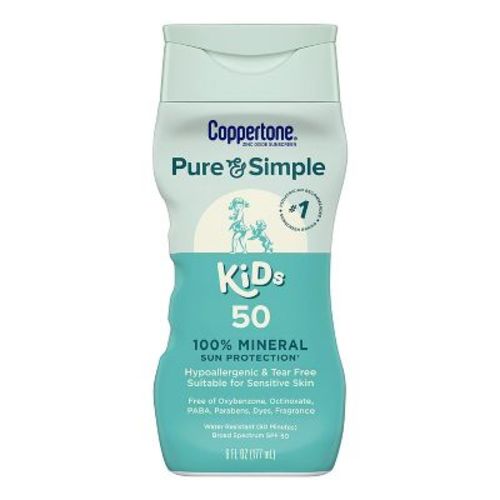 Coppertone Pure and Simple Kids Mineral Sunscreen Lotion - SPF 50 - 6 fl oz