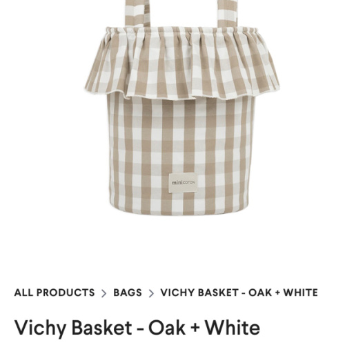 Vichy Basket - Oak + White · Minicoton