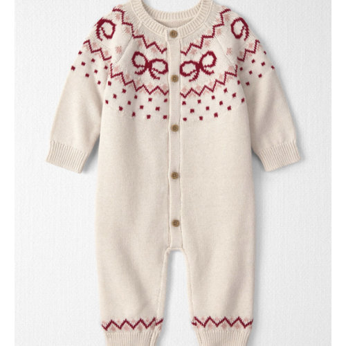 Baby Girl Organic Cotton Fair Isle Sweater Knit Jumpsuit - Little Planet | Carter's