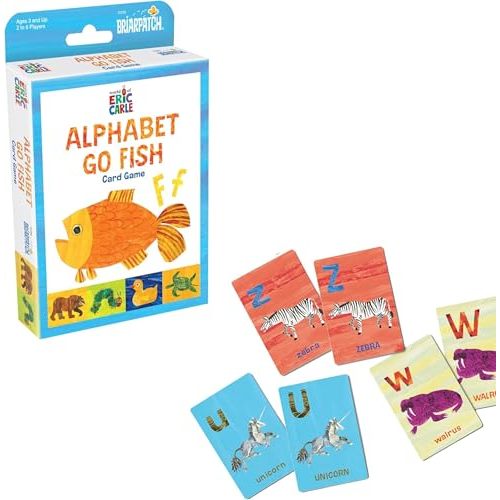 Briarpatch, World of Eric Carle Alphabet Go Fish Card Game, Featuring The Very Hungry Caterpillar, Preschool Learning For Kids