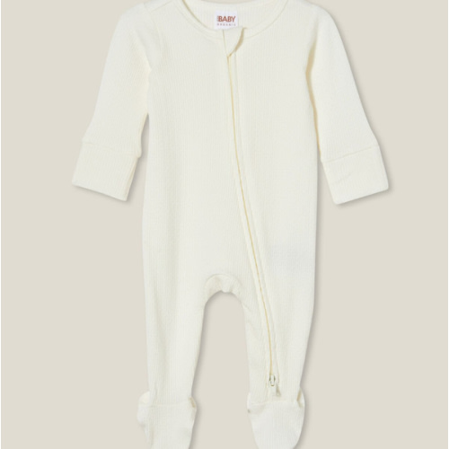 Organic Pointelle Zip All In One Romper