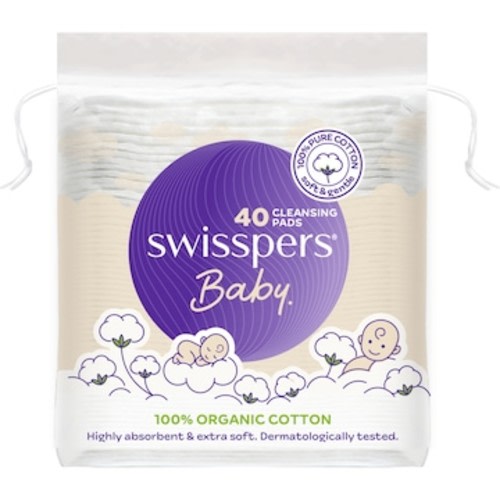 Swisspers Baby Organic Cotton Pads 40 pack | Woolworths