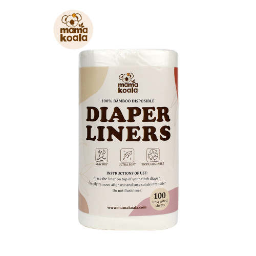 Disposable Bamboo Diaper Liners for Cloth Diapers - 100 Sheets per Roll
