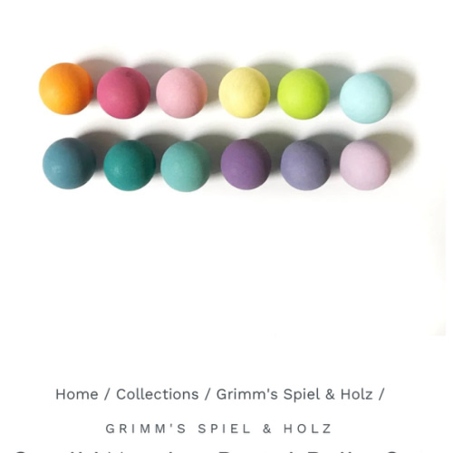 Small Wooden Pastel Balls, Set of 12