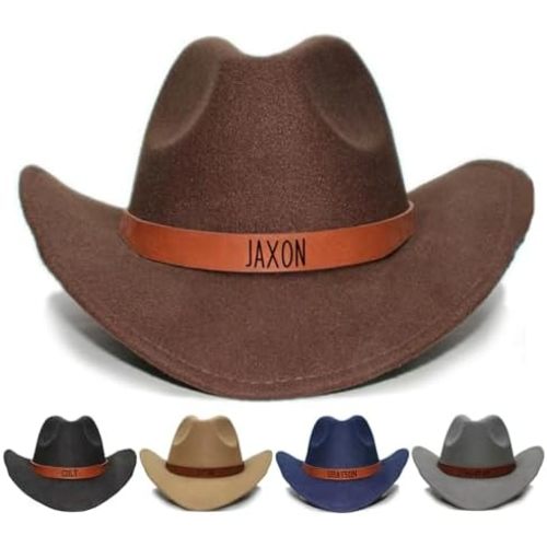Custom Toddler Boys Cowboy Hat, 2-8t Western Hat for Kids, Leather Hatband Baby Cowgirl Hat for Girls