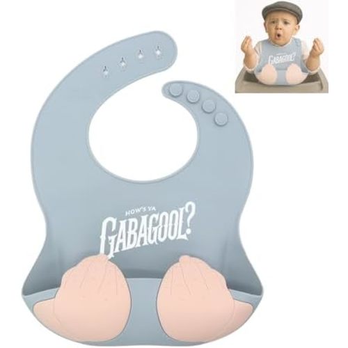 Teasin' Teethers Funny Italian Silicone Baby Bib with Pocket Food Catcher for Toddlers and Infants Funny Baby Bib Gift