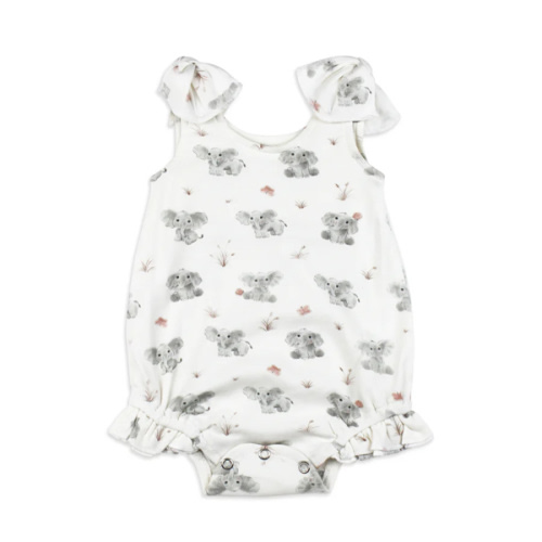 Baby Elephant | Organic Bowtie Shoulder Bodysuit – L'ovedbaby