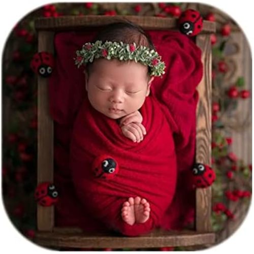 Vemonllas Newborn Photography Props Boys Girls Wrap,Baby Photo Props Soft Knit Blanket Basket Filler Cloth
