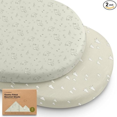 2-Pack Organic Baby Bassinet Sheets - Pine Grove
