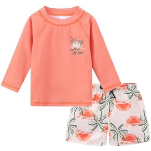 Baby Boys Two Piece Rash Guard Swimsuits Sets Kids Sunsuit Swimwear Sets