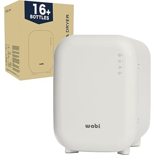 WABI UV LED 3-in-1 Sanitizer & Dryer MINI Box | Disinfect, Dry, & Store Everyday Items, Baby Feeding Gear, and Electronics | Touch Control, LED (No Mercury) | Smart Storage Mode | Fits 4-6 Baby Bottle