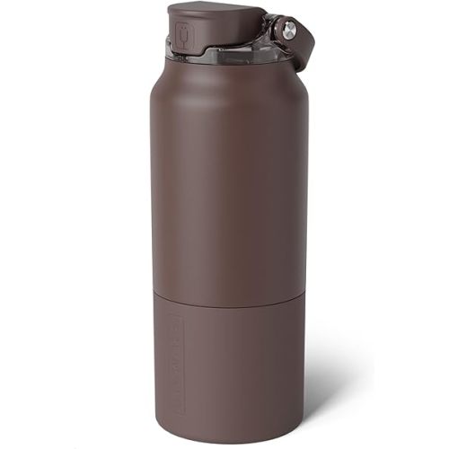 BrüMate Rise 35oz Water Bottle With 100% Leakproof Covered Silicone Straw | Insulated Stainless Steel Water Bottle With Removable Straw | Fast Flow | Soft Sip Silicone Spout | BPA-Free (Java)